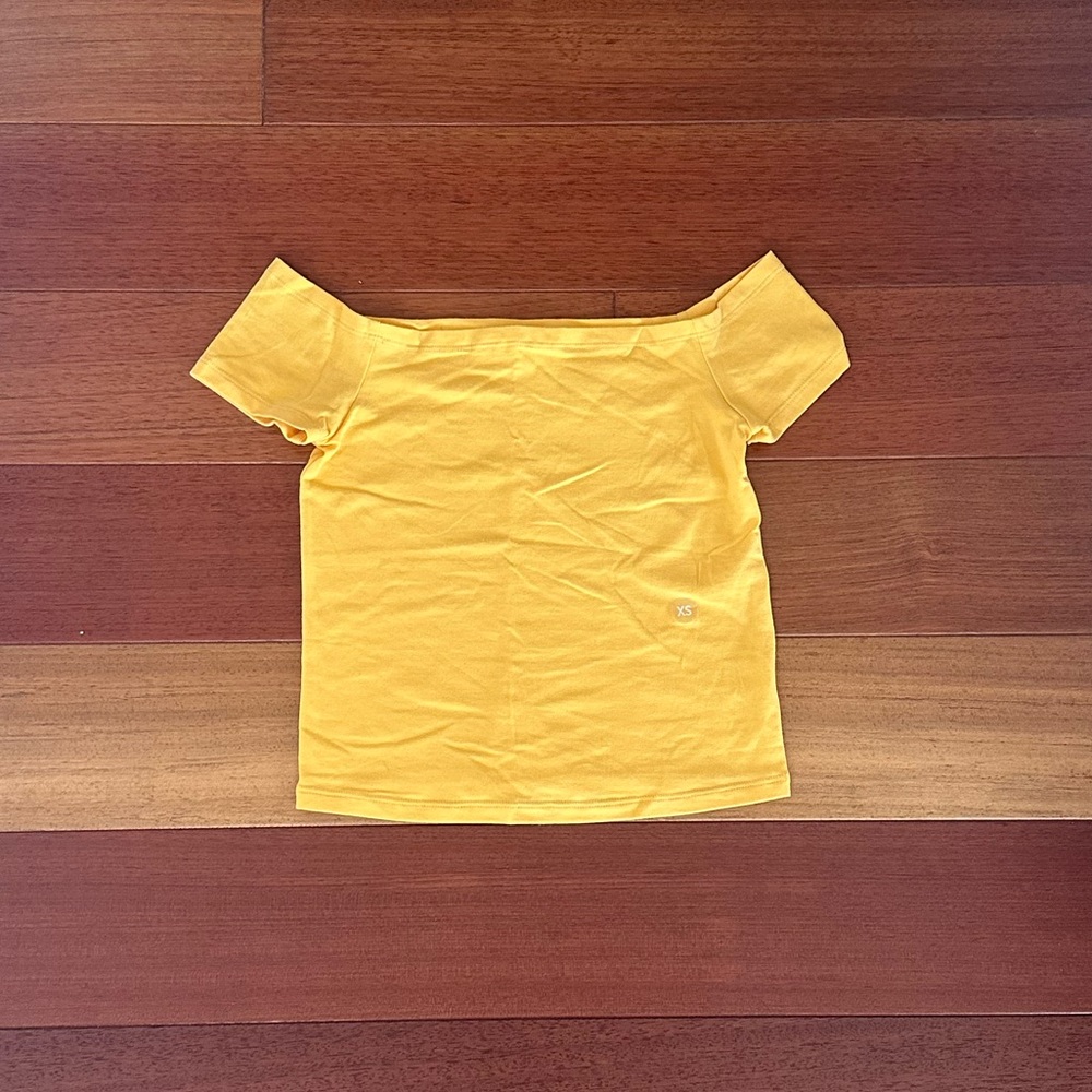 Yellow off-the-shoulder top from PacSun